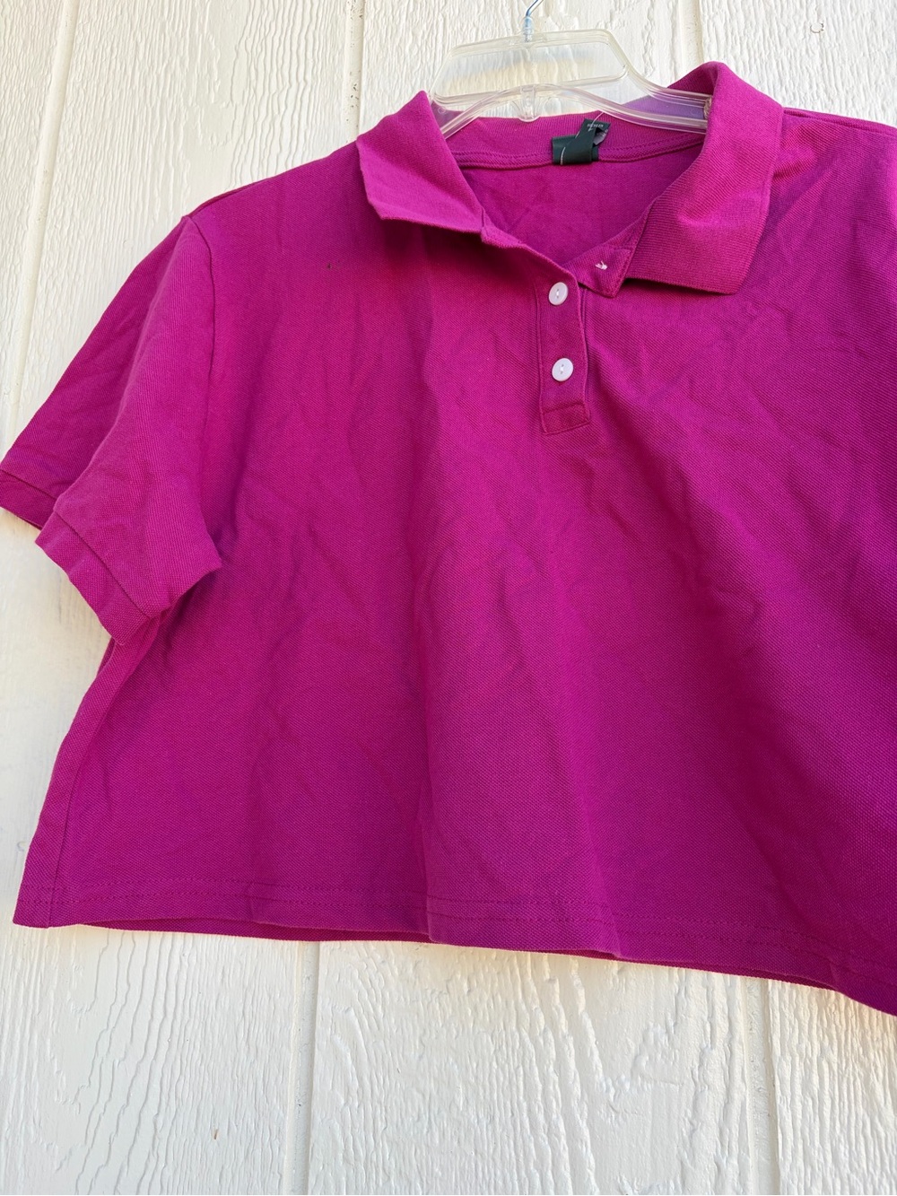 Wild Fable Women’s Cropped Polo Shirt in Bright Magenta Size XL - Picture 9 of 15